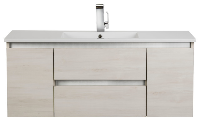 Silhouette Sleek Collection Wall Mount Vanity 2 Drawers With Top