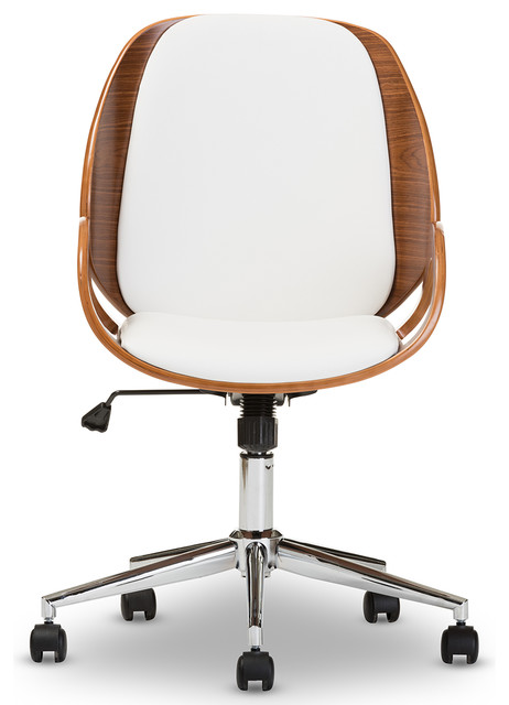 Watson White And Walnut Office Chair Contemporary Chairs Watson White And Walnut Office Chair
