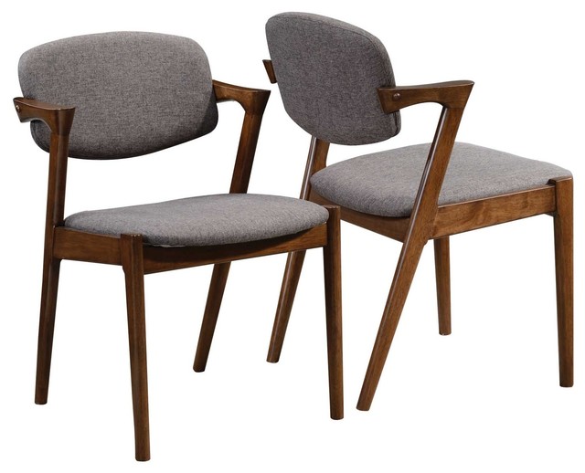 Accent Walnut Wood Dining Side Chairs Fabric Padded Back Support Accent Walnut Wood Dining Side Chairs Fabric Padded Back Support Seat Set Of 2
