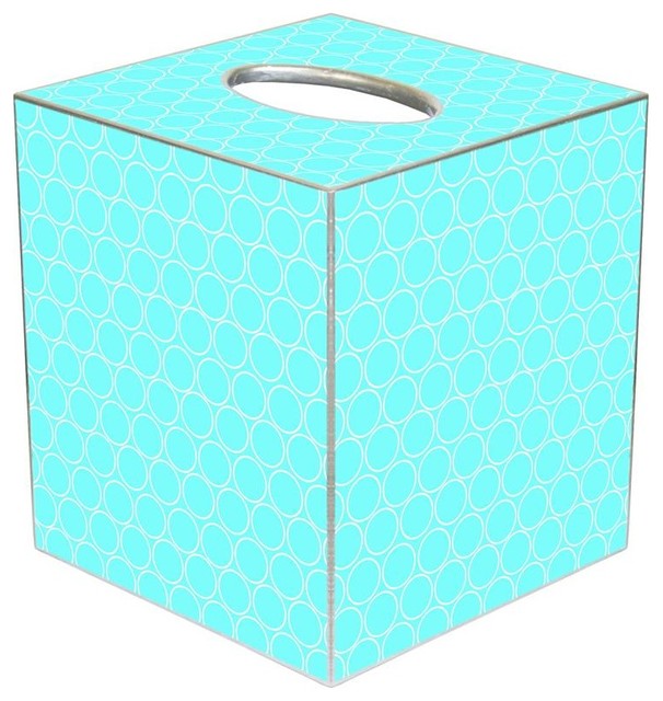 aqua tissue box cover