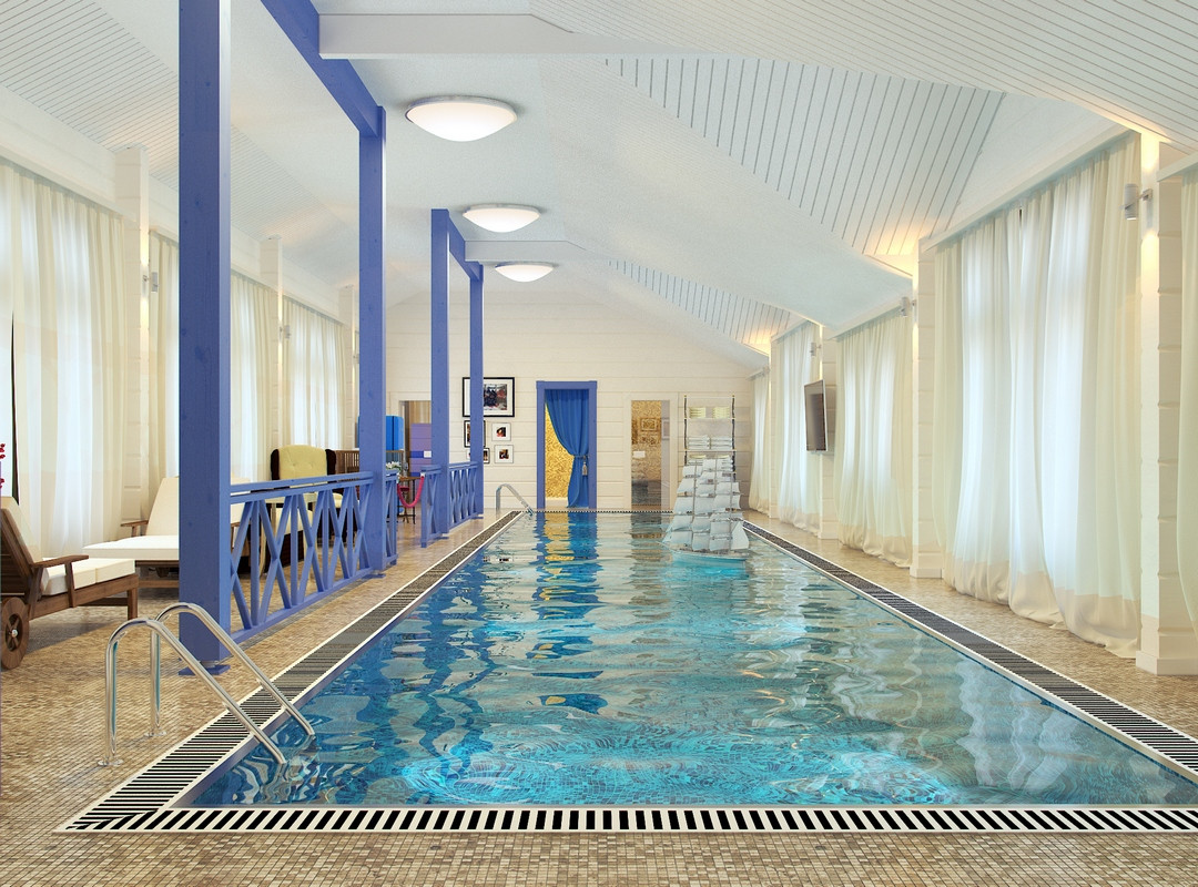 Бассейн при загородном доме в Николино