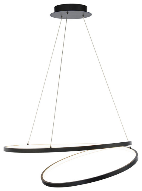 WAC Lighting PD-83128 Marques 28"W LED Abstract Pendant - Black