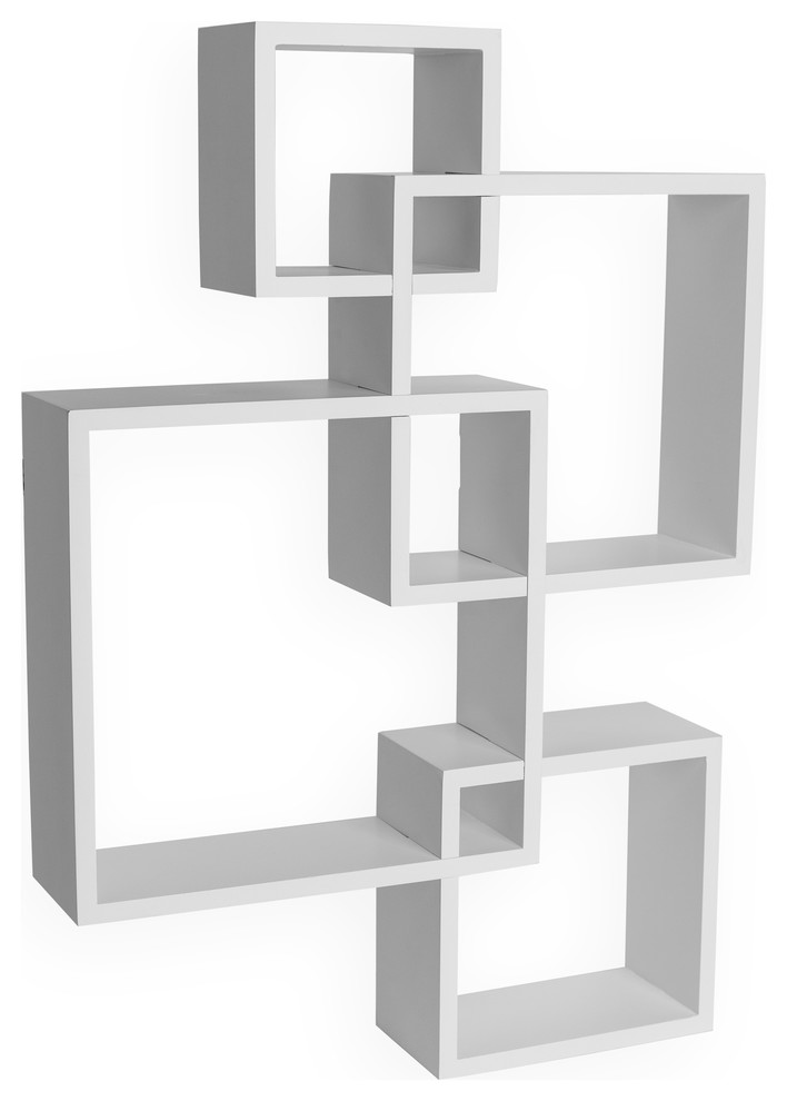 Danya B Intersecting Cube Shelves Espresso BR1023ES 