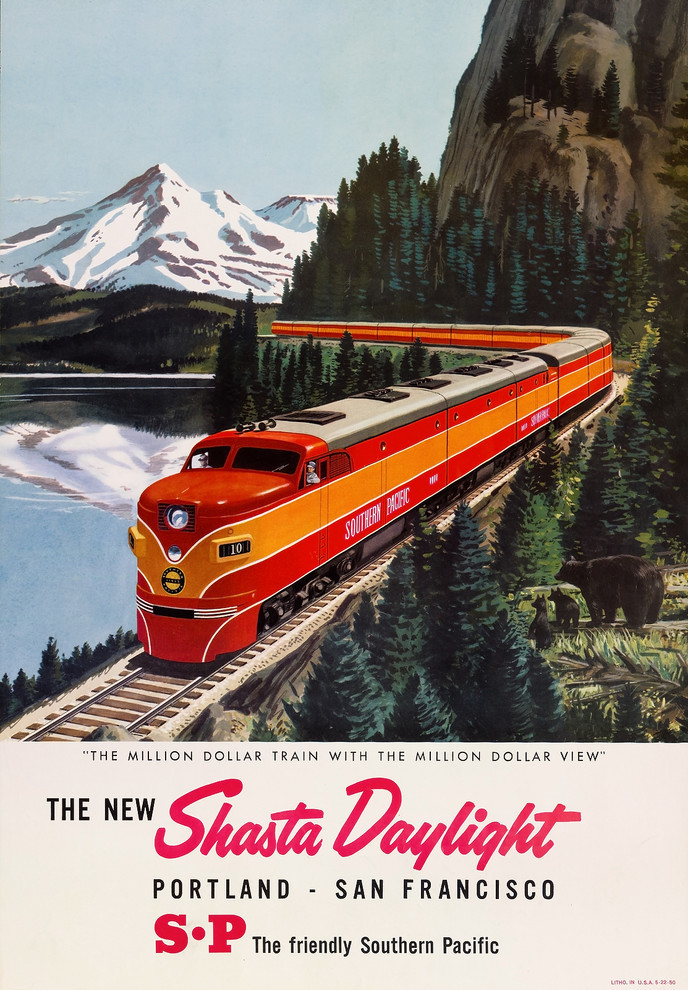 The New Shasta Daylight Train, Portland - San Francisco Print