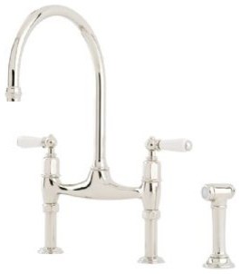 Perrin Rowe Ionian Deck Mounted Taps with Lever Handles Rinse