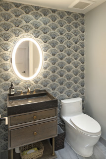 See DIY fan's black powder room makeover