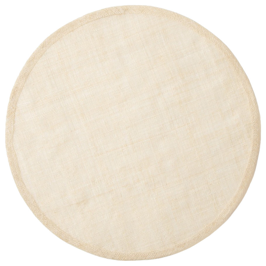 June Flax Abaca Round Placemats, Set of 4 Contemporary Placemats