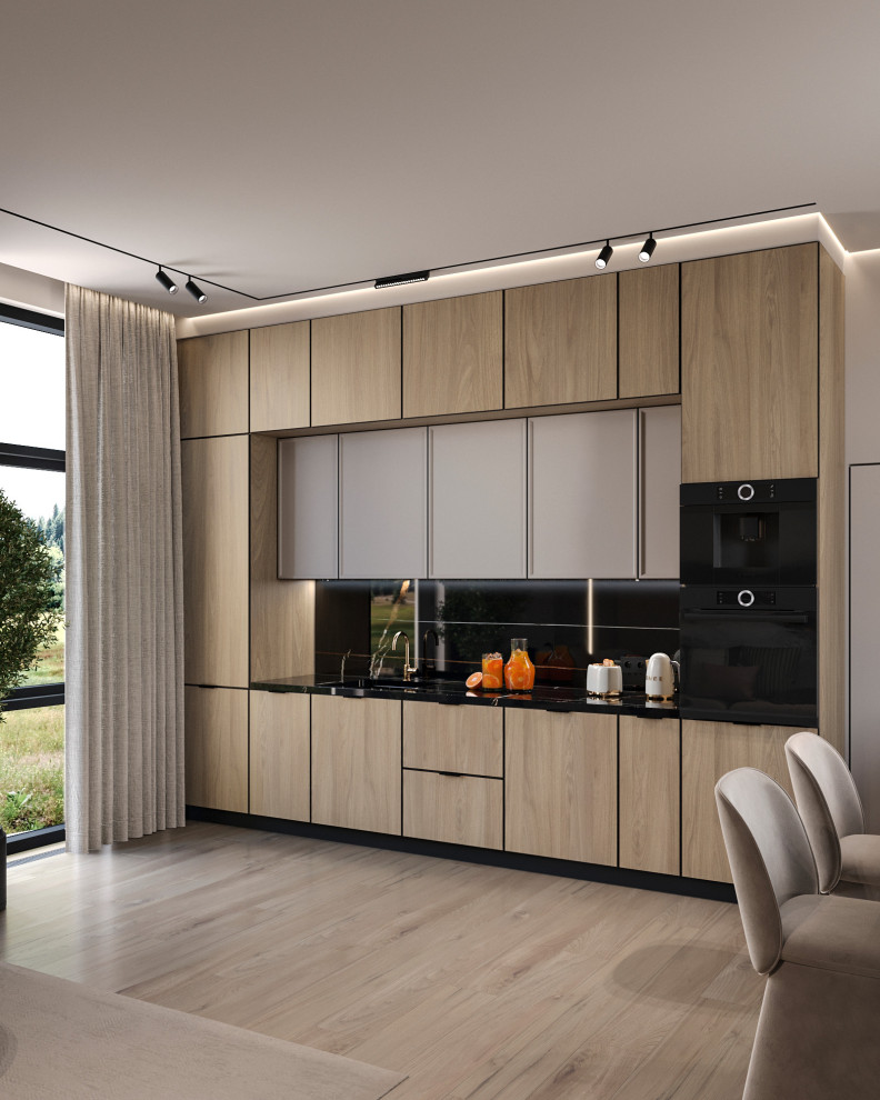 Кухня гостиная в коттедже