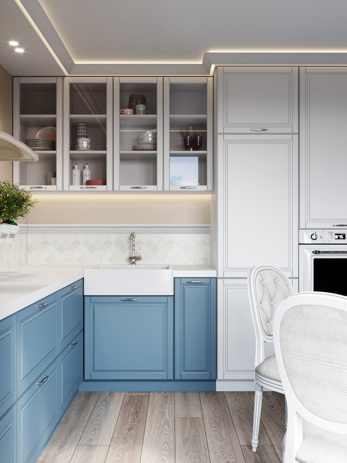 Квартира в голубых тонах в Новой Боровой