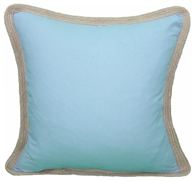 Square Jute Trimmed Pillow Traditional Decorative Pillows by Xia