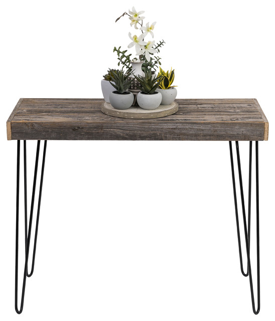 Harpen Reclaimed Wood Small Console Table Industrial Console