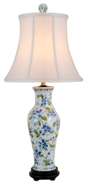 White Vase Fl Motif Table Lamp 29, Blue And White Chinese Porcelain Table Lamps