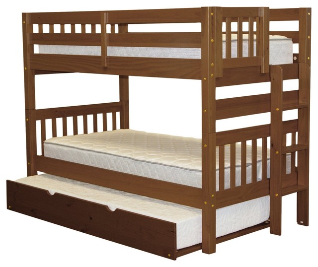 Bedz King Bunk Beds Twin Over End Ladder And Trundle Bedz King Bunk Beds Twin Over End Ladder And Trundle Espresso