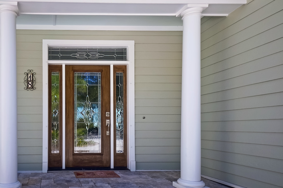 Entryway - transitional entryway idea in Charleston