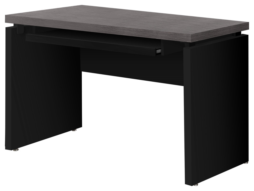 Computer Desk, Home Office, Laptop, 48"L, Work, Laminate, Black, Grey Transitional Desks And