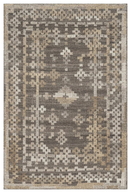 Fatuma Global Bazaar Rustic Aztec Grey Wool Rug 3 6x5 6 Fatuma Global Bazaar Rustic Aztec Grey Wool Rug 3 6x5 6