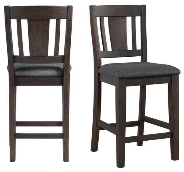 Bowery Hill 42''H Transitional Wood Counter Height Side Chair in Gray