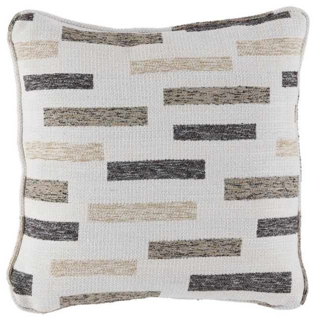 Crockett Black/Brown/Cream Pillow Contemporary Decorative Pillows