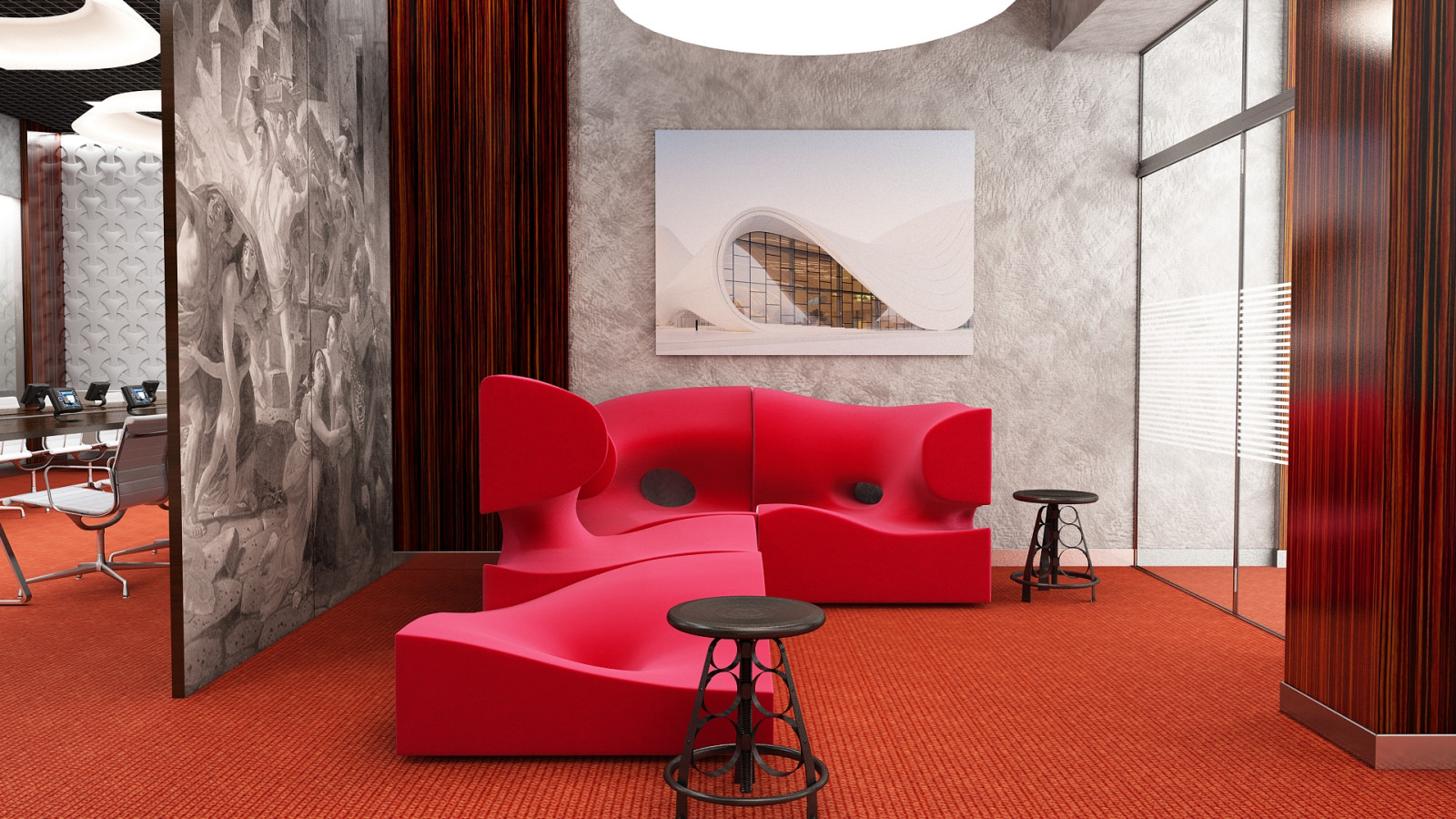 Интерьеры банка  "МИРАФ"