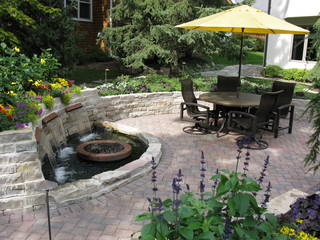 Backyard Patio with Water Feature - Traditional - Patio - Minneapolis ...