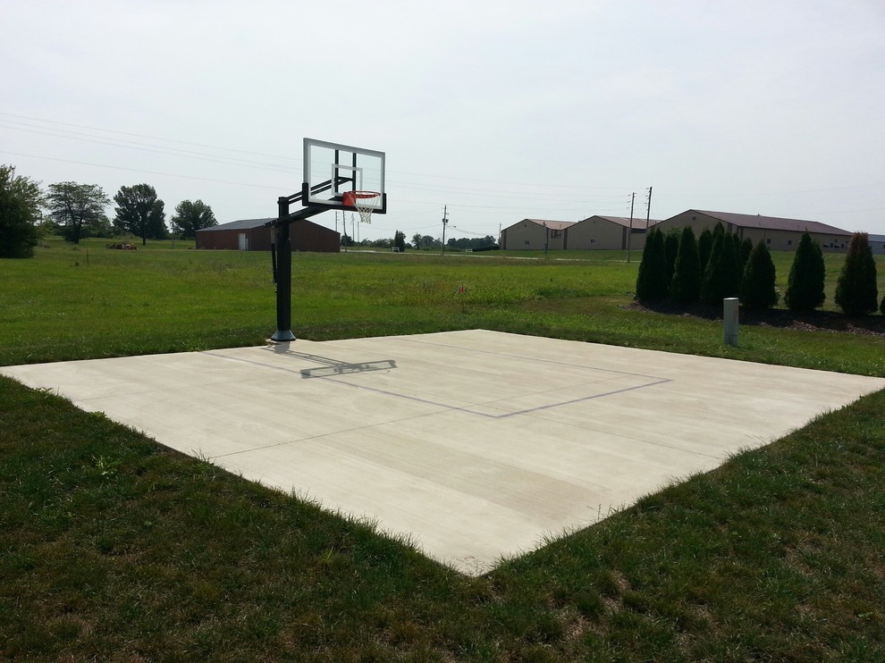 Large traditional backyard full sun outdoor sport court in Chicago.