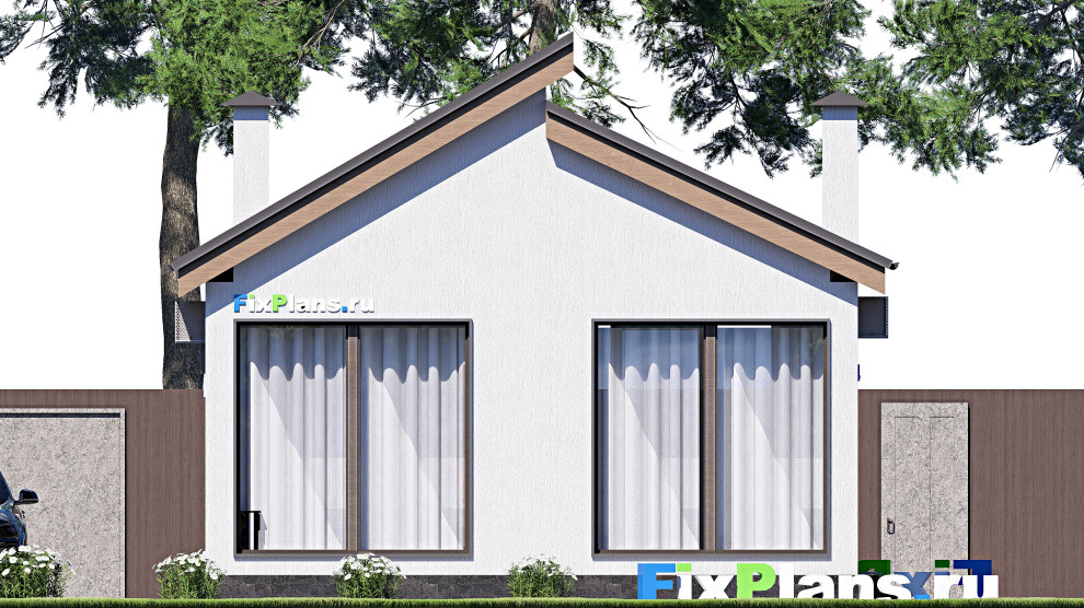 Проект одноэтажного дома 8х7м S42м2 F-17972