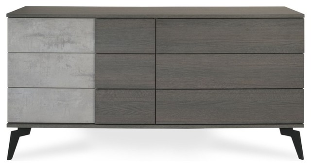 Nova Domus Italian Modern Faux Concrete And Gray Dresser