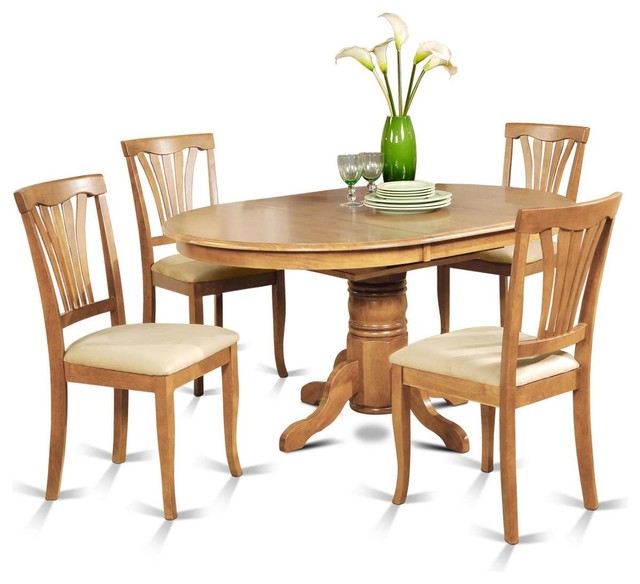 East West Avon 5 Piece 60 X42 Oval Dining Table Set With 4 Kitchen East West Avon 5 Piece 60 X42 Oval Dining Table Set With 4