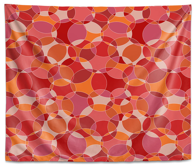 Bubbles Red Wall Tapestry 60 X51