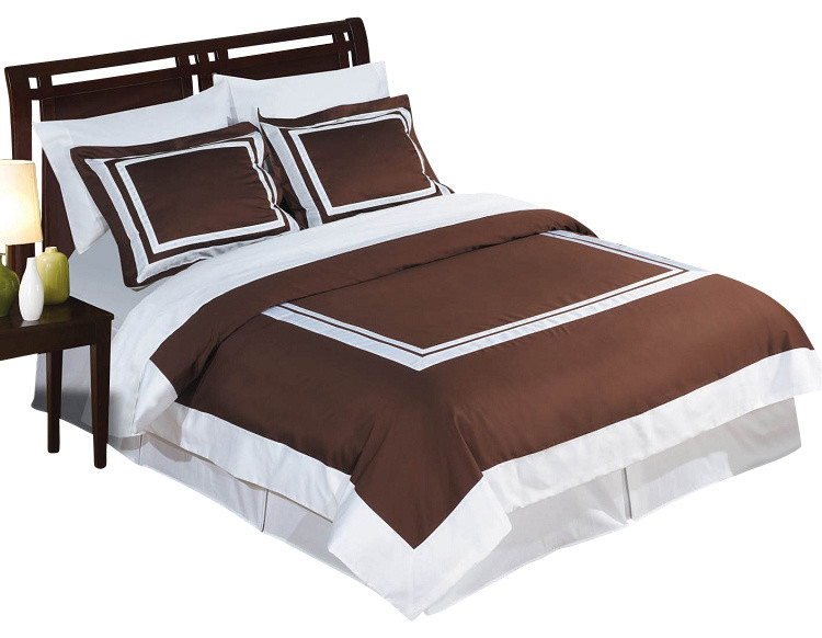 Wrinkle Free Egyptian cotton Hotel Duvet cover set, Twin-TwinXL-2-pc-Set, Chocol