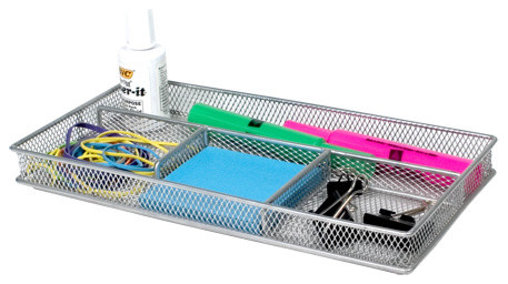 desk accessories modern organizer office organize portfolio mesh silver