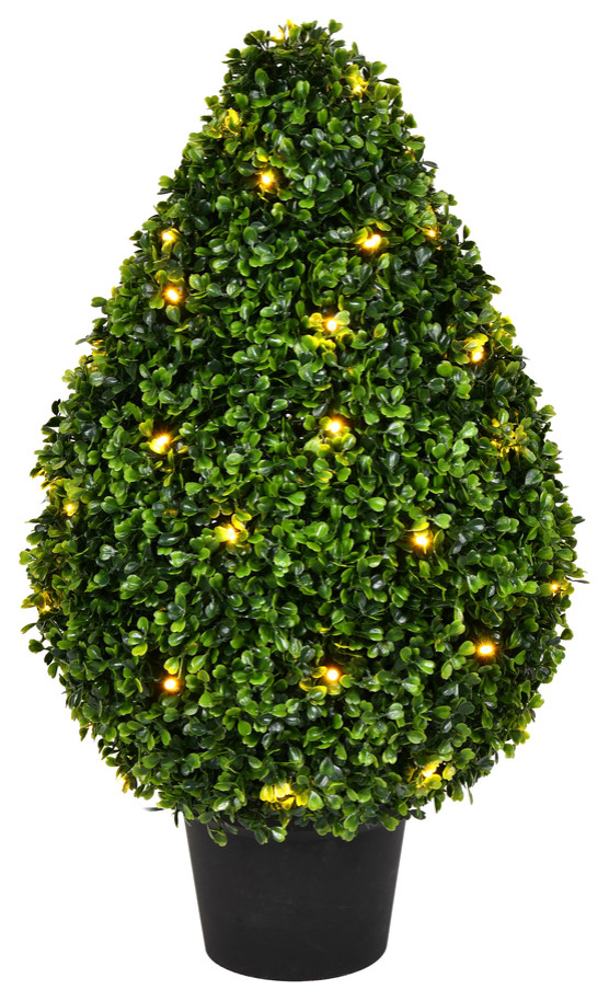Vickerman Boxwood Teardrop Shaped Bush, 24" Artificial Plants And