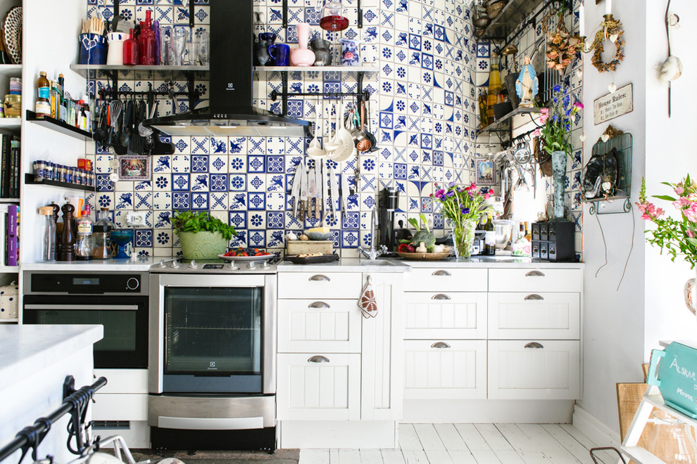 Photo of an eclectic kitchen in Stockholm.