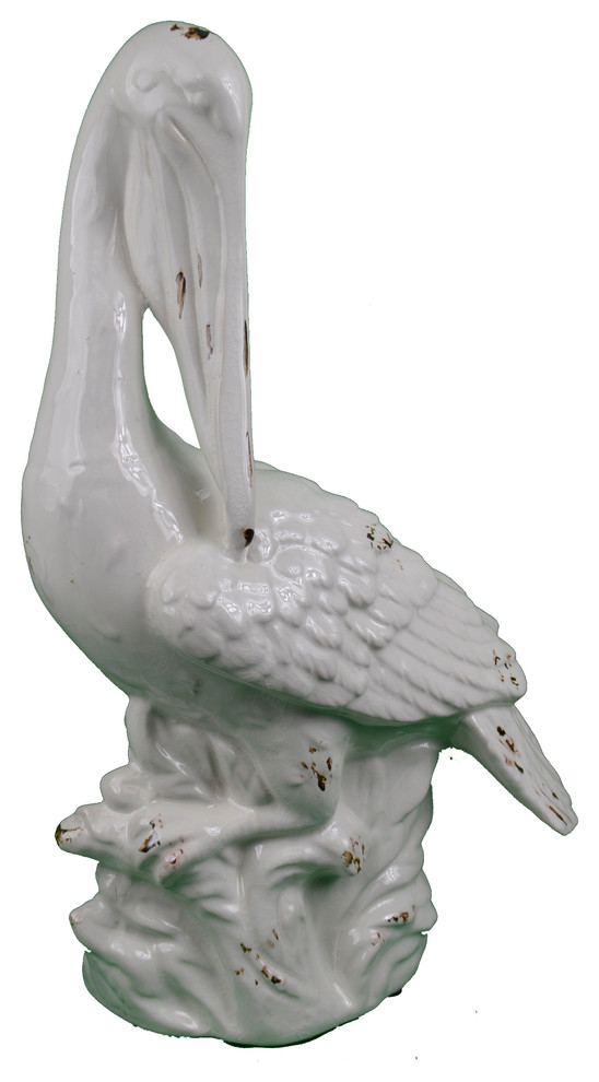 Harpswell Pelican Statue, White
