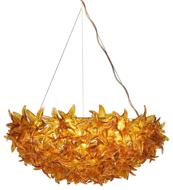 Amber Crystal Glass Chandelier Contemporary Chandeliers by