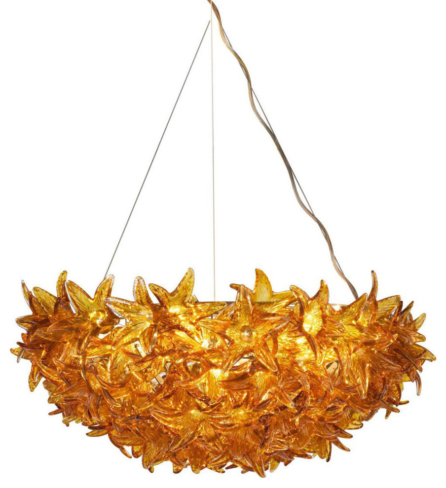 Amber Crystal Glass Chandelier Contemporary Chandeliers by