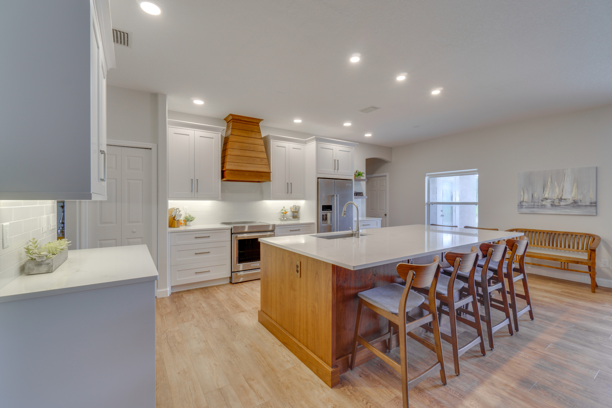 White and Walnut Kitchen Remodel