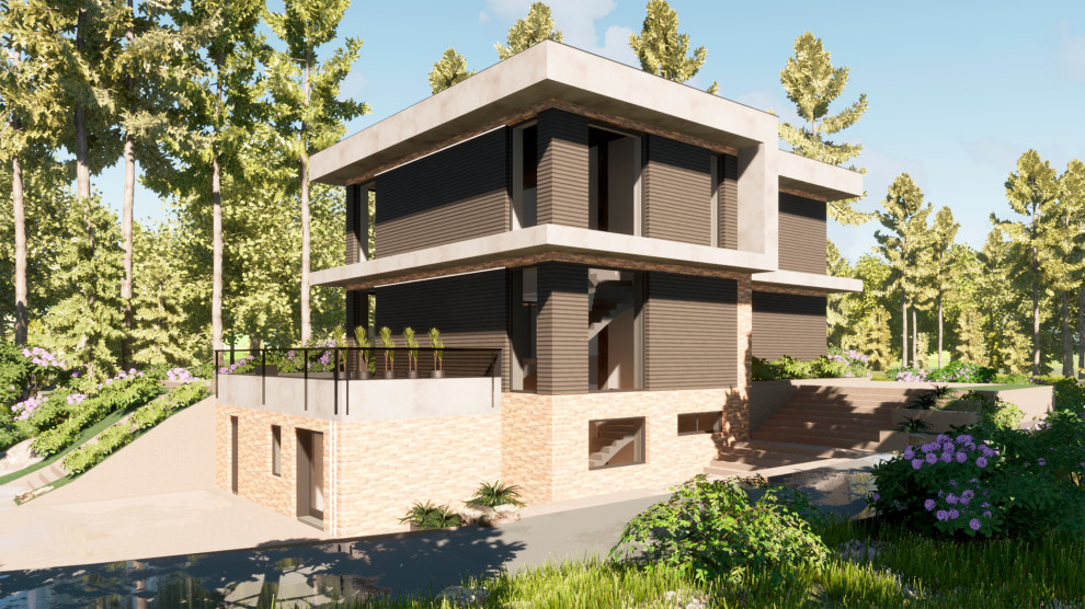 Двухэтажный дом со вторым светом