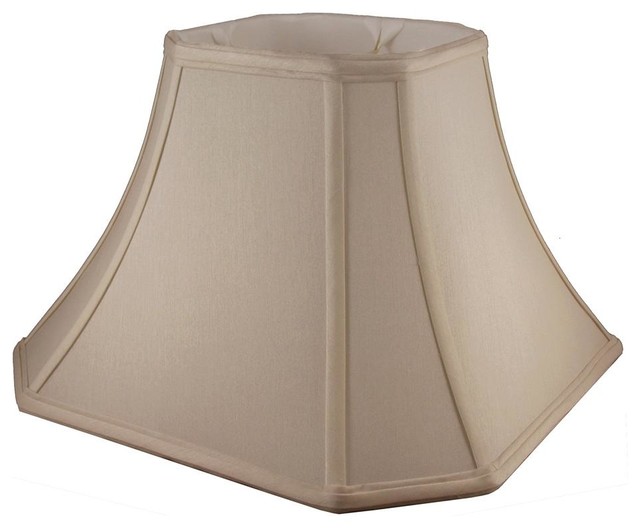 Polyester Lampshade in Taupe w Trim (15 in. Diam x 13.25 in. H)