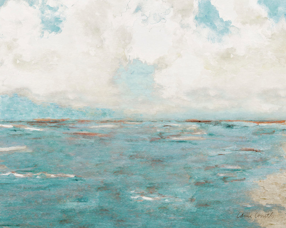 "Coastal Teal Ocean" Canvas Art, 36"x24"
