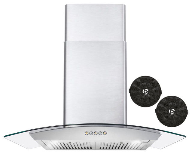 Cosmo 380 CFM Wall Mount Range Vent Hood With Permanent Filters