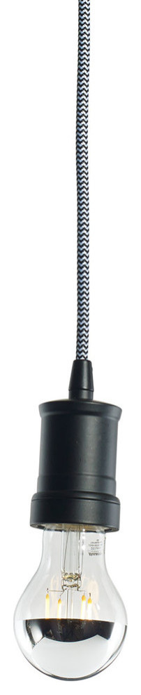Bulbrite Direct Wire Pendant Kit, Black Socket With Chevron Cord