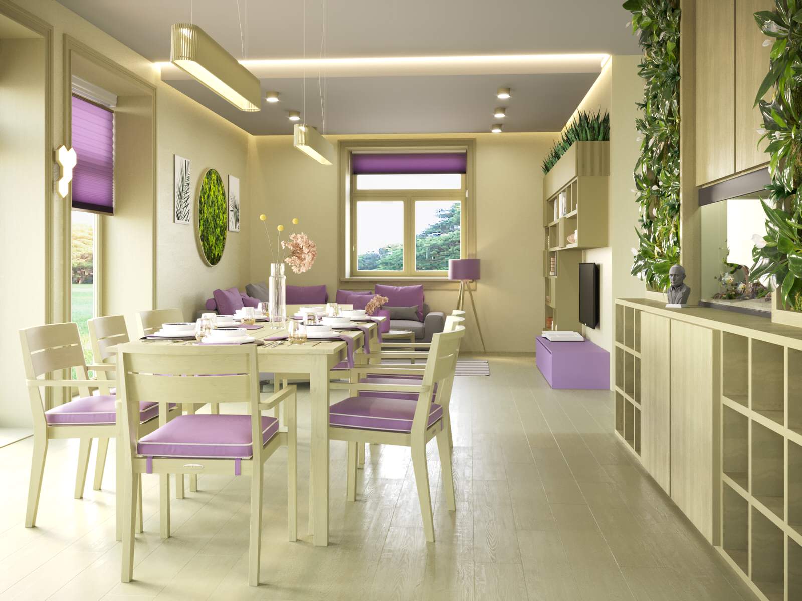 Интерьер в "Эко-стиле" для семьи из 5 человек