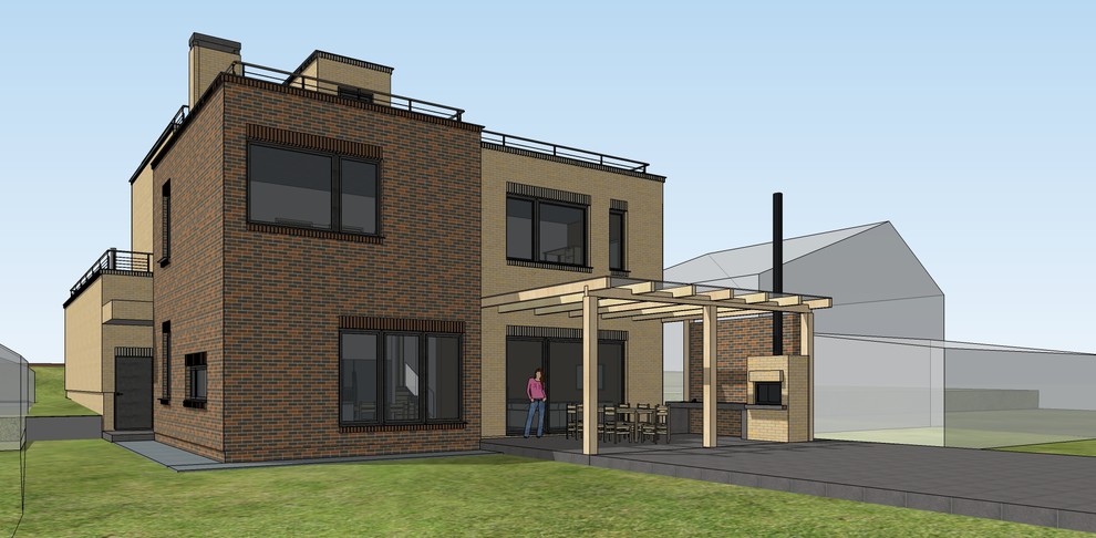 Проект загородного дома с плоской кровлей