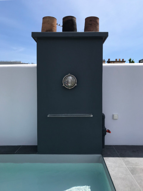 Delerue: sur&eacute;l&eacute;vation et cr&eacute;ation d'une terrasse mediterran-pools