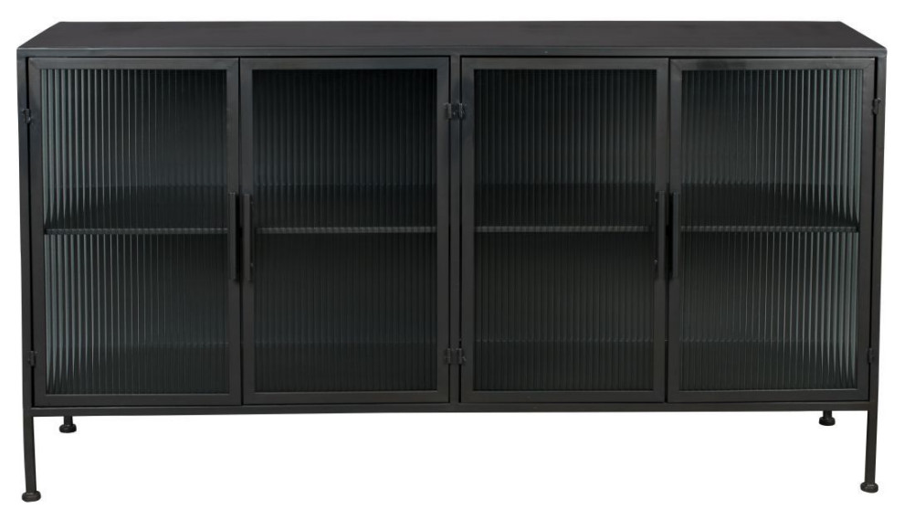 Black Metal Sideboard, Dutchbone Boli Industrial Buffets And