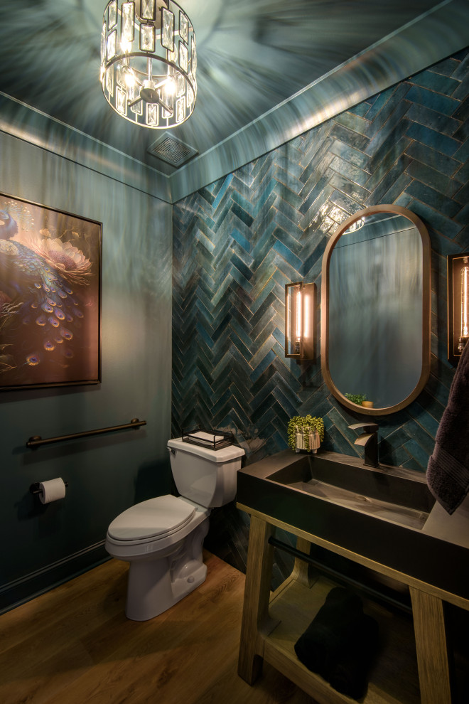 Color Drench Powder Room - Transitional - Powder Room - Atlanta - by Capstone Design Solutions ...