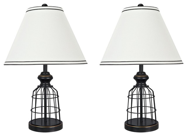Industrial Lamp Sets, Metal Wire Table Lamp