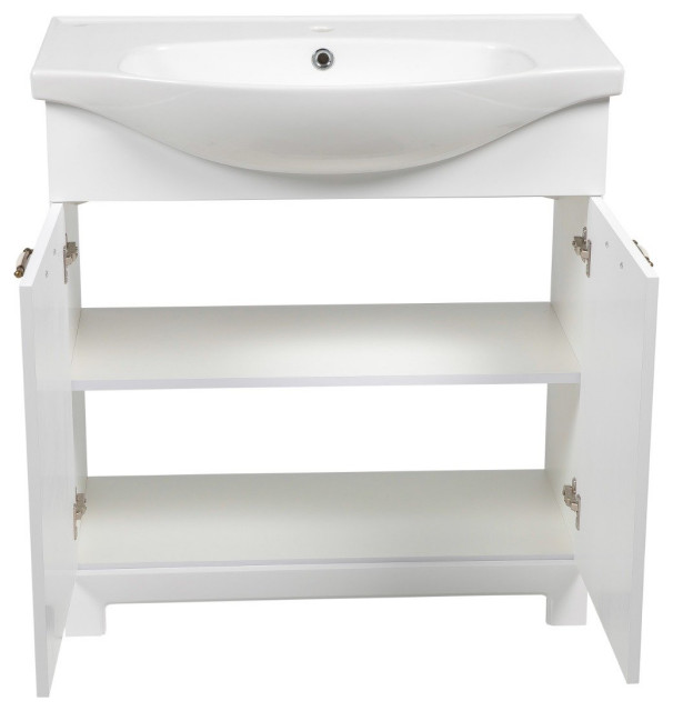 Modern free standing bathroom vanity classic white matt 26 omega r