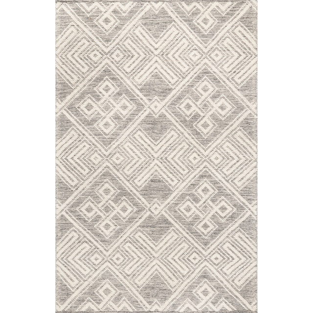 nuLOOM Handmade Wool Cotton Beth High Low Diamond Tile Contemporary